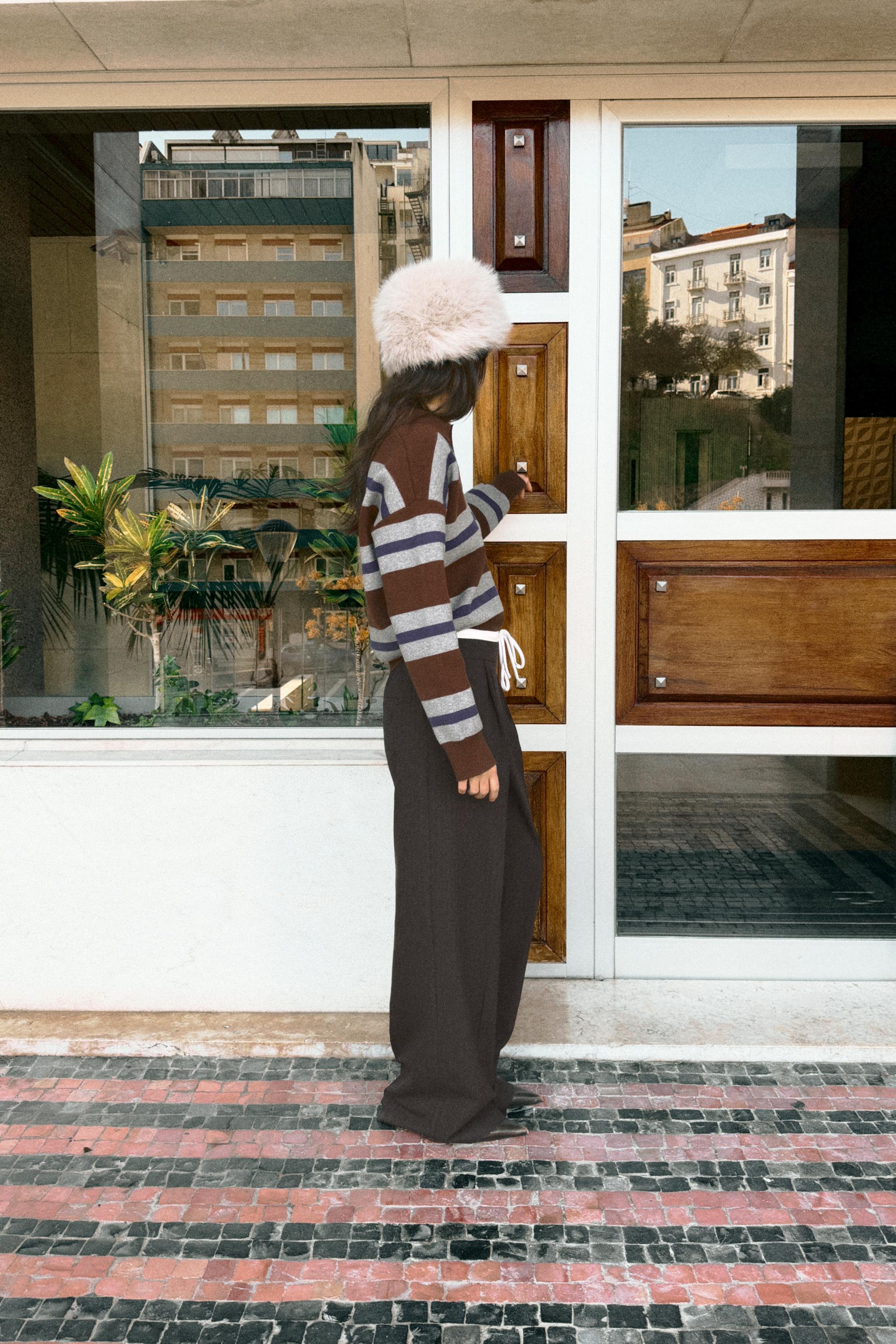 PANTALON LARGE À DOUBLE TAILLE